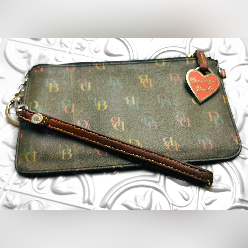 Dooney & Bourke Multicolor Logo Wristlet with Heart Charm - Picture 3 of 8